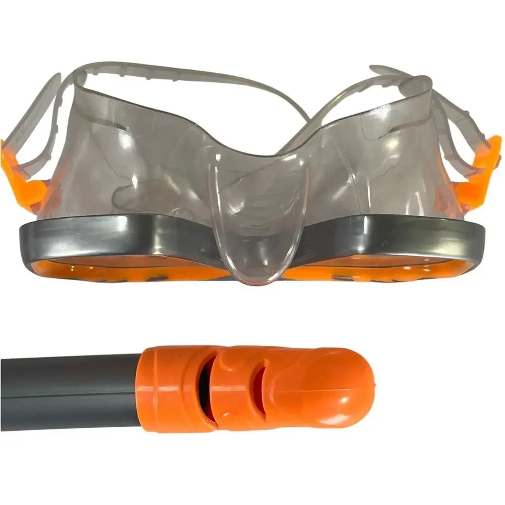 Dolfino Youth Snorkel and Swim Mask Set Orange Gray
